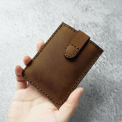 Leather Mens Card Holder Wallet Handmade Leather Card Holder Slim Card Wallet for Men