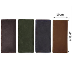 Handmade Leather Mens Trifold long Wallet Lots Cards Checkbook Long Wallet for Men