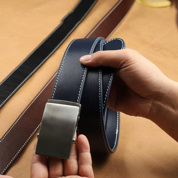 Handmade Mens Blue Leather Belts PERSONALIZED Handmade Blue Leather Belt for Men