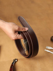 Handmade Mens Coffee Leather Belts PERSONALIZED Fashion Leather Belt for Men