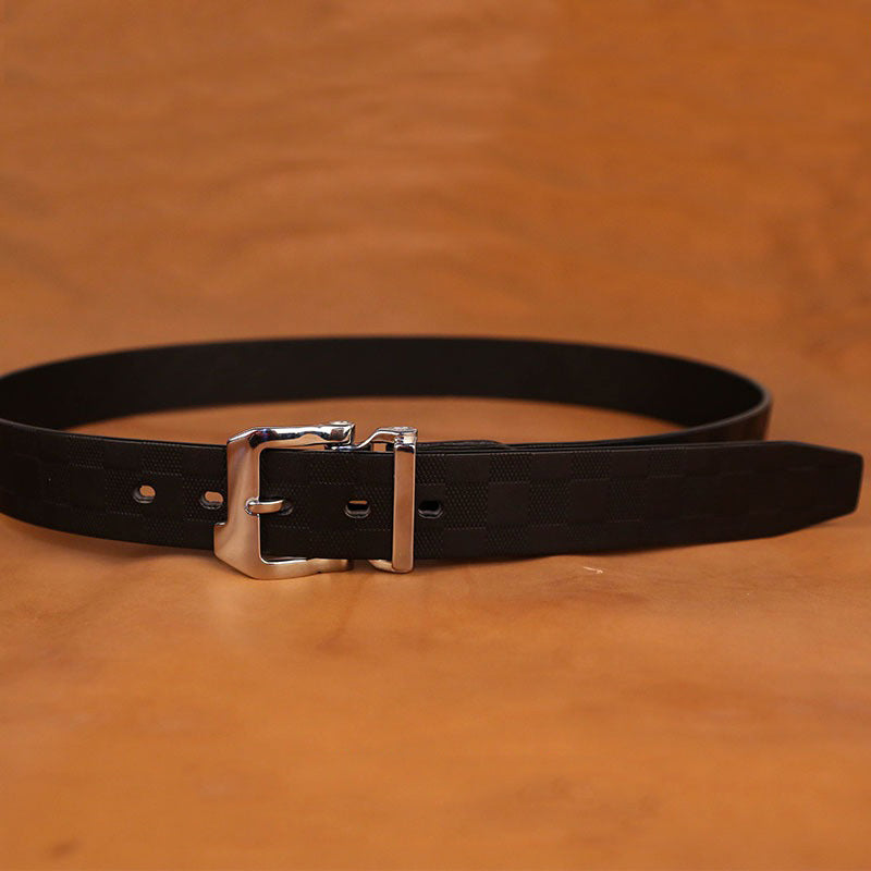 Handmade Mens Leather Belts Plaided Coffee Silver Handmade Leather Belts for Men