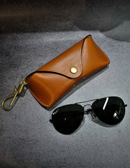 Handmade Mens Brown Leather Glasses Case Glasses Box Eyeglasses Case for Women