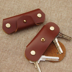 Handmade Mens Black Leather Keyholders Cool KeyChains Key Holders KeyRing for Men