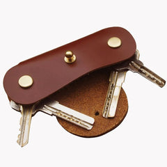 Handmade Mens Coffee Leather Keyholders Cool KeyChains Key Holders KeyRing for Men