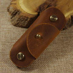 Handmade Mens Coffee Leather Keyholders Cool KeyChains Key Holders KeyRing for Men