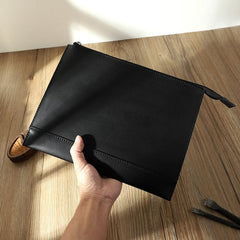 Handmade Mens Slim Clutch Purse Folder Purse Personalized Leather Envelope Bag for Men