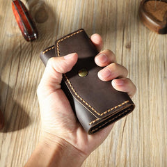 Handmade Vintage Coffee Leather Mens Keys Holder Keys Wallet Car Key Holders for Men