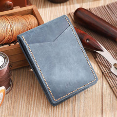Handmade Black Leather Mens Licenses Wallet Personalized Bifold License Cards Wallets for Men