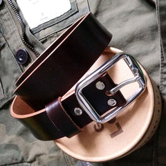 Handmade Coffee Leather Mens Belt Leather Belt for Men
