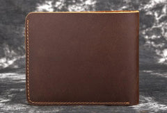 Handmade Genuine Leather Brown Mens Wallet Cool billfold Slim Bifold Wallet for Mens
