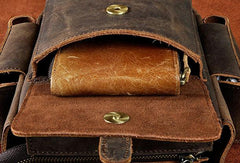 Cool Genuine Leather Vintage Belt Bag FANNY PACK BUMBAG Waist Bag For Mens
