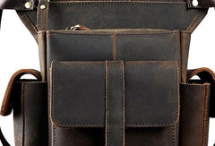 Cool Genuine Leather Vintage Belt Bag FANNY PACK BUMBAG Waist Bag For Mens