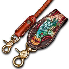 Cool Leather Braided Biker Carp Wallet Chain for Chain Wallet Biker Wallets Trucker Wallets