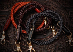 Handmade Leather Braided Biker Carp Wallet Chain for Chain Wallet Biker Wallets