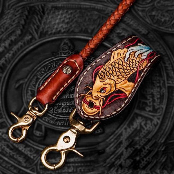 Cool Leather Braided Biker Carp Wallet Chain for Chain Wallet Biker Wallets Trucker Wallets