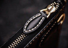 Handmade Leather Tibet Scriptures Tooled Wristlet Bags iPad Bag Mens Cool Leather Clutch for Men