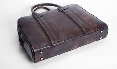 Handmade Leather Mens Briefcase Work Bag Laptop Bag Business Bag for Men