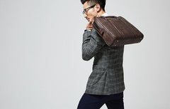 Handmade Leather Mens Briefcase Work Bag Laptop Bag Business Bag for Men
