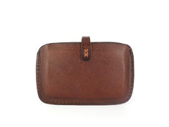Handmade Leather Mens Card Wallet Front Pocket Wallets Small Wallets for Men