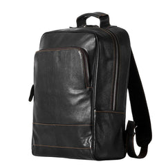 Handmade Leather Mens Cool Vintage Black Backpack Large Travel Bag Hiking Bag for Men
