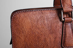 Handmade Leather Mens Cool Vintage Briefcase Work Bag Business Bag Laptop Bag for men