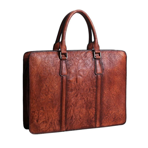 Handmade Leather Mens Cool Vintage Briefcase Work Bag Business Bag Laptop Bag for men