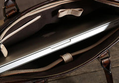 Handmade Leather Mens Cool Messenger Bag Briefcase Work Bag Business Bag Laptop Bag for men