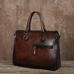 Handmade Leather Mens Cool Messenger Bag Briefcase Work Bag Business Bag Laptop Bag for men