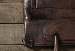 Handmade Leather Mens Cool Messenger Bag Handbag Work Bag Business Bag Shoulder Bag for men