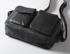 Handmade Leather Mens Cool Shoulder Bag Messenger Bag Chest Bag Bike Bag Cycling Bag for men