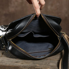 Handmade Leather Mens Cool Shoulder Bag Messenger Bag Chest Bag Bike Bag Cycling Bag for men