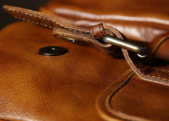 Handmade Leather Mens Vintage Cool Shoulder Bag Messenger Bag Bike Bag Cycling Bag for men