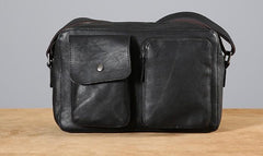 Handmade Leather Mens Cool Shoulder Bag Messenger Bag Chest Bag Bike Bag Cycling Bag for men