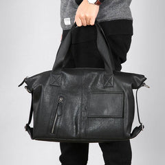 Handmade Leather Mens Handbag Cool Messenger Bag Shoulder Bag Weekender Bag for Men