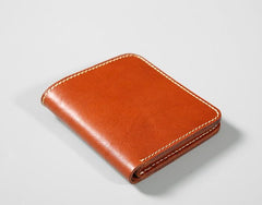 Handmade Leather Mens Slim Cool billfold Leather Wallet Men Small Wallets Bifold for Men