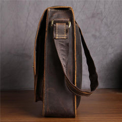 Cool Coffee Mens Leather Small Messenger Bag Small Side Bag Shoulder Bag For Men