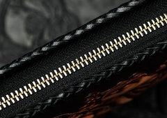 Cool Leather Tooled Chinese Dragon Chain Wallet Mens Biker Wallet Leather Wallet Long Phone Wallets for Men