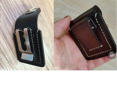 Handmade Black Leather Mens Classic Zippo Lighter Case Cool Standard Zippo Lighter Holder for Men