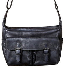 Handmade Vintage Leather Mens Cool Shoulder Bag Messenger Bag Chest Bag Bike Bag Cycling Bag for men
