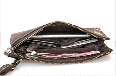 Vintage Mens Leather Clutch Bag Wristlet Bag Clutch Wallet For Men