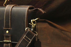 Vintage Mens Leather 13inch Laptop Briefcase Bag Business Bag Shoulder Bags For Men