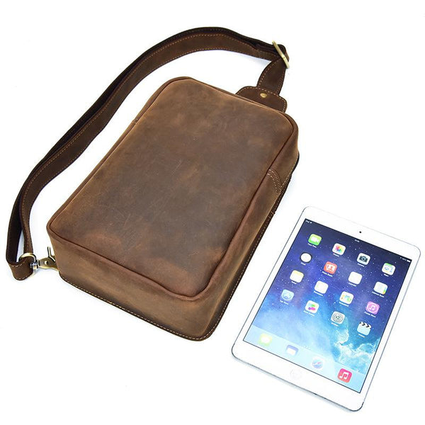 COOL LEATHER MENS SLING BAG CROSSBODY Backpack CHEST BAG FOR MEN