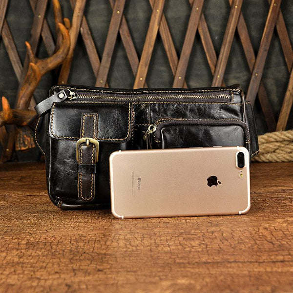 Cool LEATHER MENS FANNY PACK WAIST BAG HIP PACK BELT BAG MEN