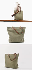 Green Large Canvas Womens Mens Tote Bag Shoulder Bag Tote Purse For Women