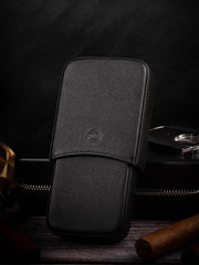 Cool Black Leather 3pcs Cigar Case Classic Leather Cigars Case for Men