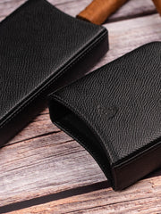 Cool Black Leather 3pcs Cigar Case Classic Leather Cigars Case for Men