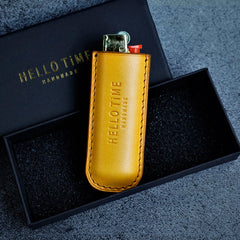 Best Blue Handmade Leather BIC J3 Lighter Holder Case Leather BIC J5 Lighter Case For Men