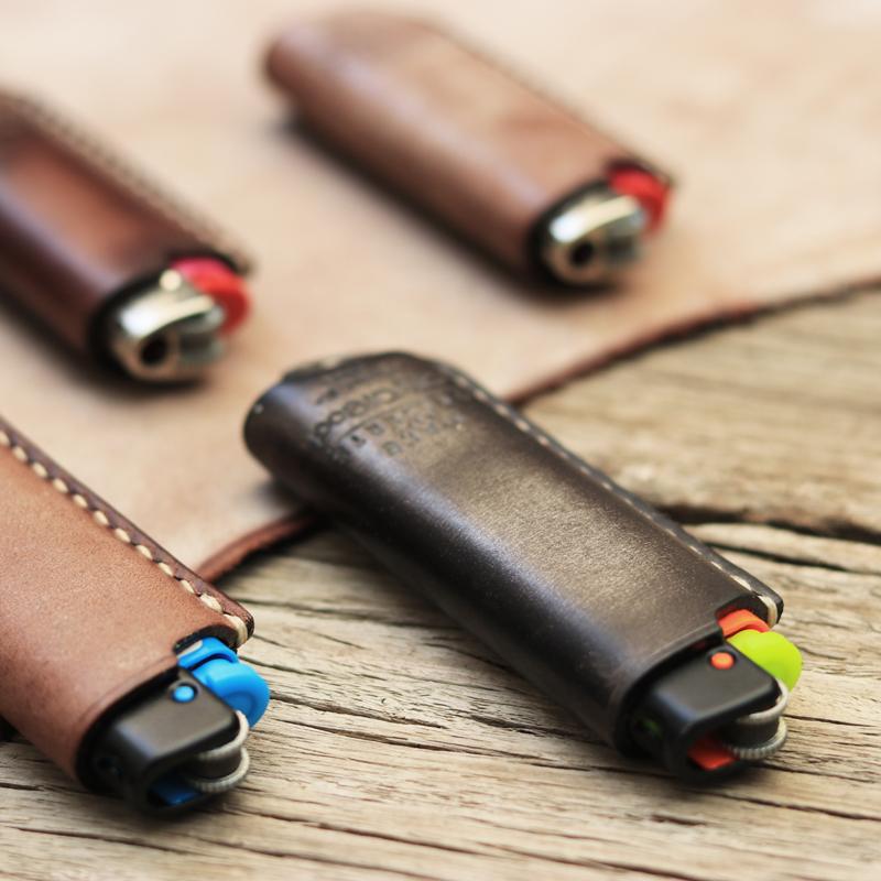 Leather pattern - Cricket lighter pouch - trinket / Two vari
