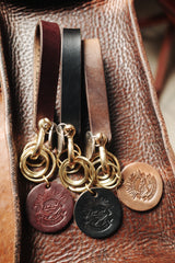 Leather KeyringS Moto KeyChain Handmade Leather Brass Keyrings Key Holders Key Chain Key Ring for Men