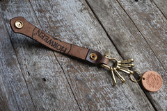 Leather Keyrings With Belt Loop Handmade KeyChain Key Holders Key Chain Key Ring for Men